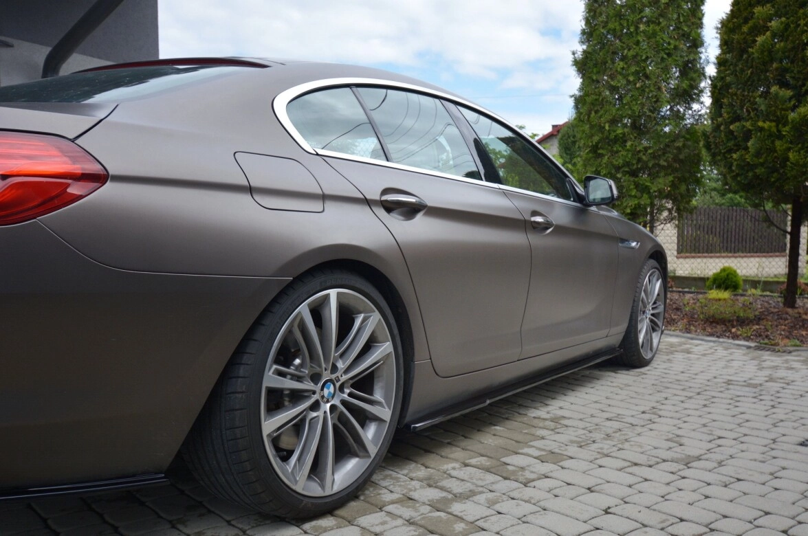 Seitenschweller Ansatz (Paar) passend für BMW 6er GRAN Coupe schwarz Hochglanz
