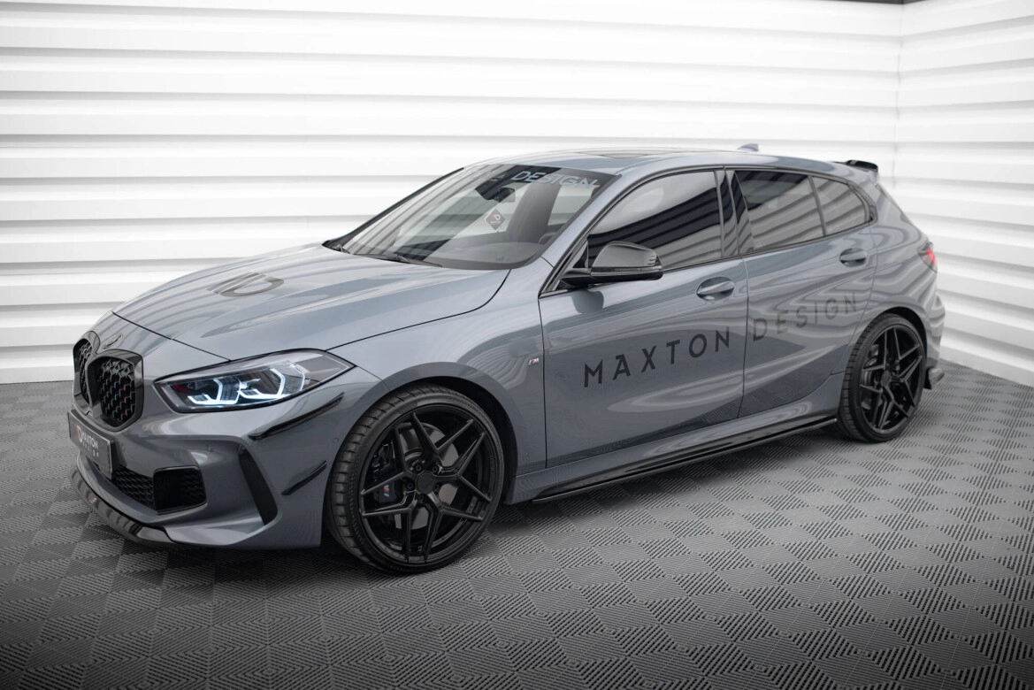 Seitenschweller Ansatz (Paar) V.2 passend für BMW 1er M-Paket / M135i / 128ti schwarz Hochglanz
