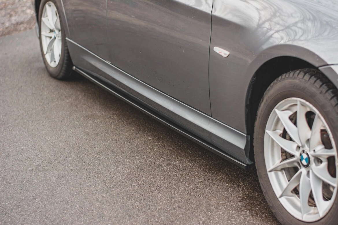 Seitenschweller Ansatz (Paar) passend für BMW 3er E90/E91 FL schwarz Hochglanz