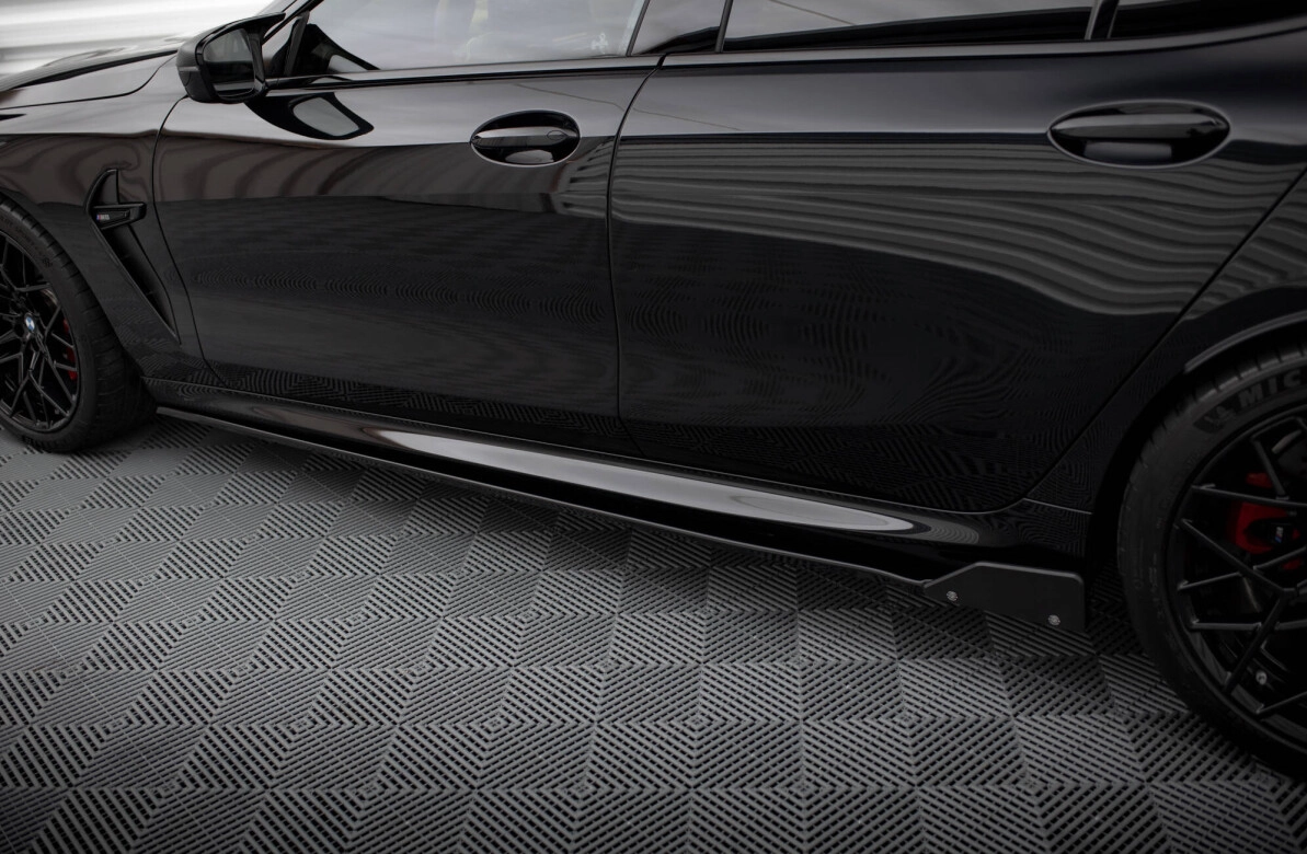 Seitenschweller Ansatz (Paar) V.1 + Flaps passend für BMW M8 Gran Coupe F93 / 8 Gran Coupe M-Paket G16