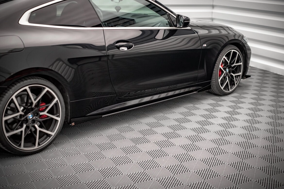 Seitenschweller Ansatz (Paar) + Flaps passend für BMW 4er M-Paket / M440i G22 / G23 / G22 FL / G23 FL schwarz Hochglanz