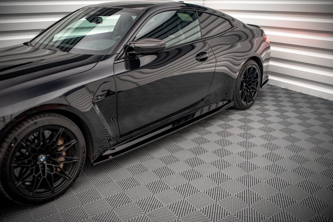 Seitenschweller Ansatz (Paar) V.1 passend für BMW M4 G82 / G82 FL schwarz Hochglanz