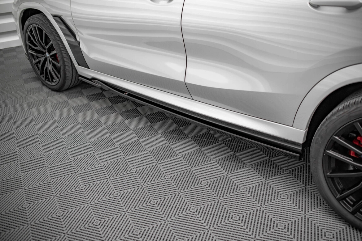 Seitenschweller Ansatz (Paar) V.1 passend für BMW X6 M F96 / X6 M-Paket G06 schwarz Hochglanz