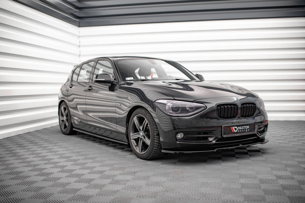 Seitenschweller Ansatz (Paar) passend für BMW 1er F20 schwarz Hochglanz