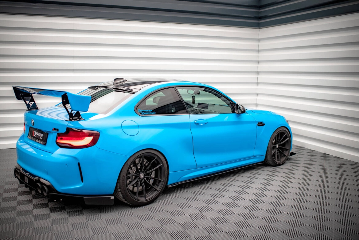 Seitenschweller Ansatz (Paar) passend für BMW M2 F87 roter Kern