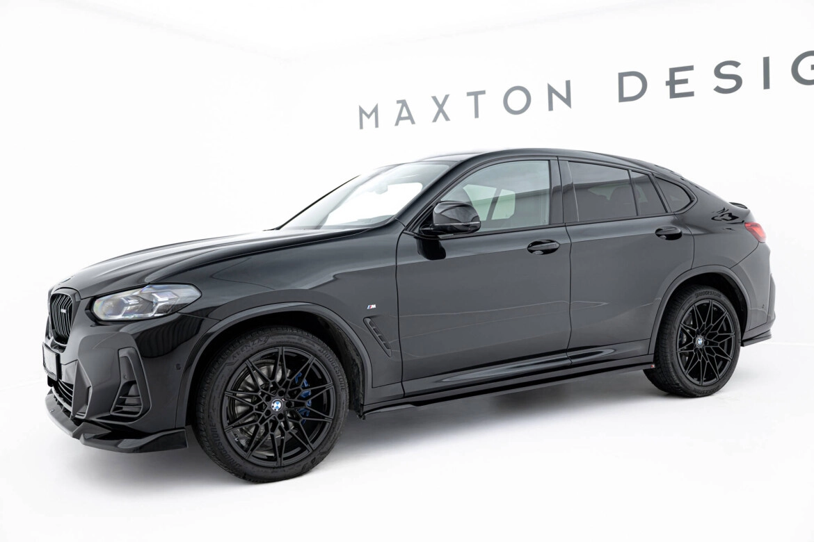 Seitenschweller Ansatz (Paar) passend für BMW X4 M-Paket G02 FL schwarz Hochglanz