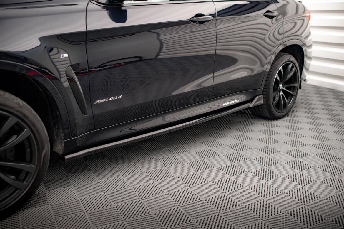 Seitenschweller Ansatz (Paar) V.2 passend für BMW X6 M-Paket F16 Carbon Look