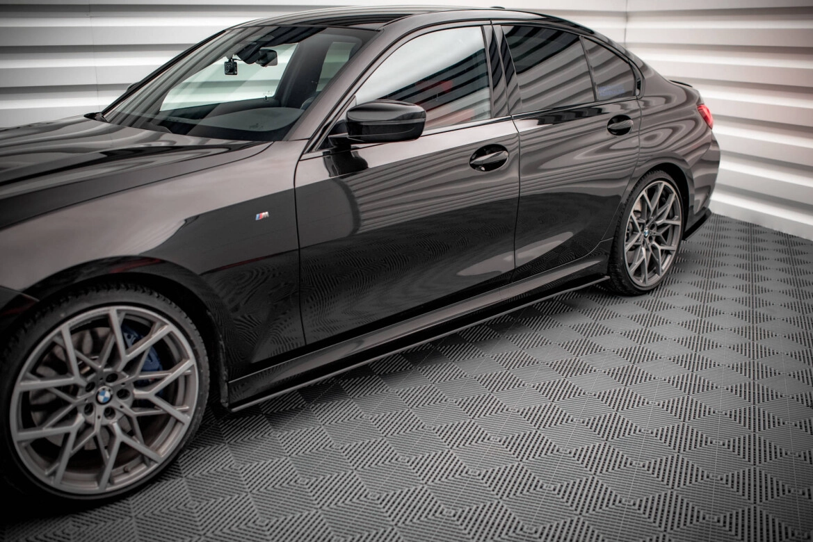 Seitenschweller Ansatz (Paar) passend für BMW 3er M-Paket G20 / G21 roter Kern