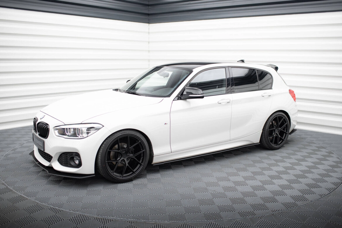 Seitenschweller Ansatz (Paar) V.2 passend für BMW 1er F20 M135i / M140i / M-Paket schwarz matt
