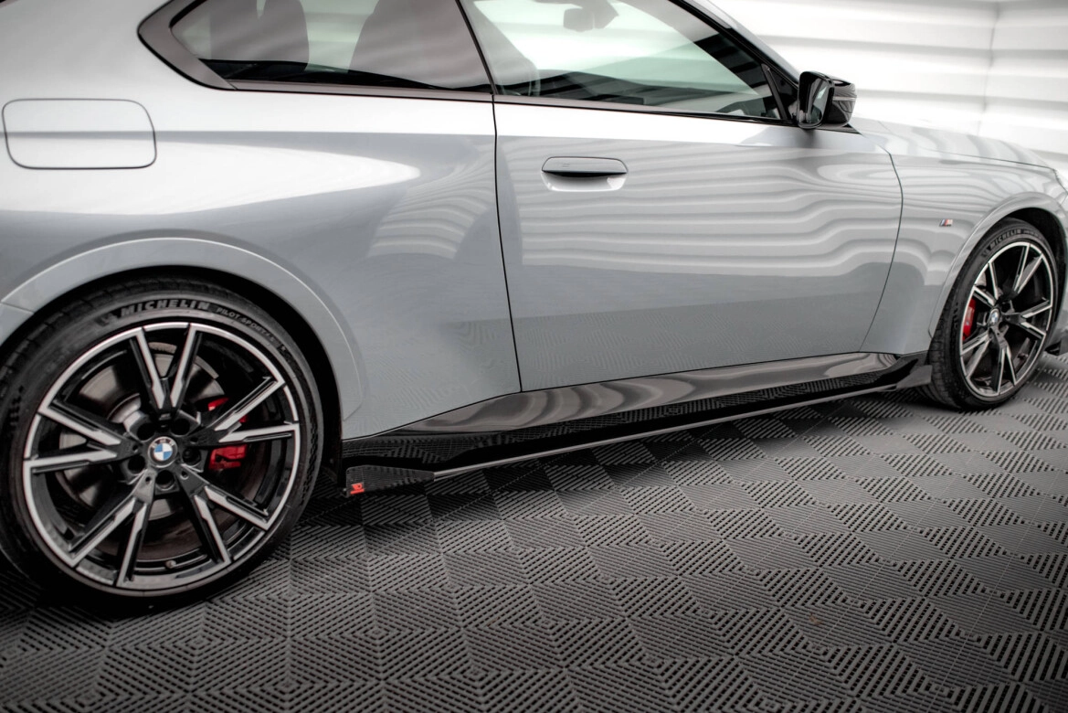Seitenschweller Ansatz (Paar) + Flaps passend für BMW 2 Coupe M-Paket / M240i G42 schwarz Hochglanz