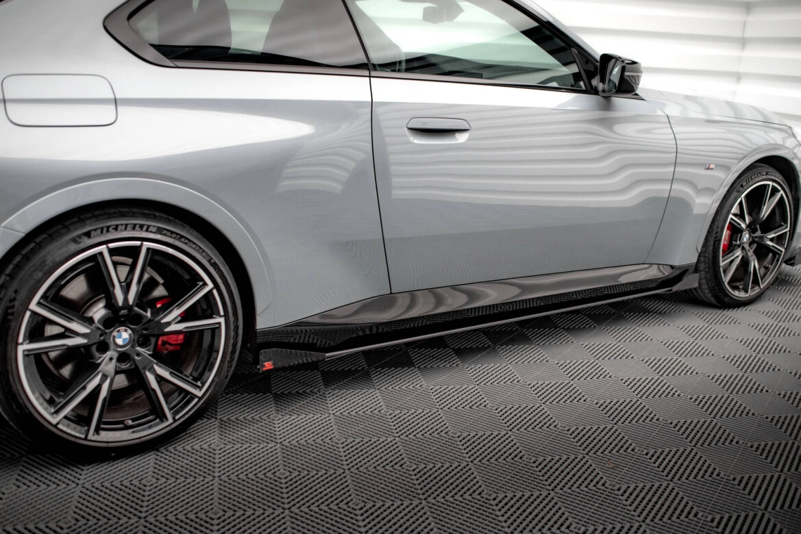 Seitenschweller Flaps passend für BMW 2 Coupe M-Paket / M240i G42 schwarz Hochglanz