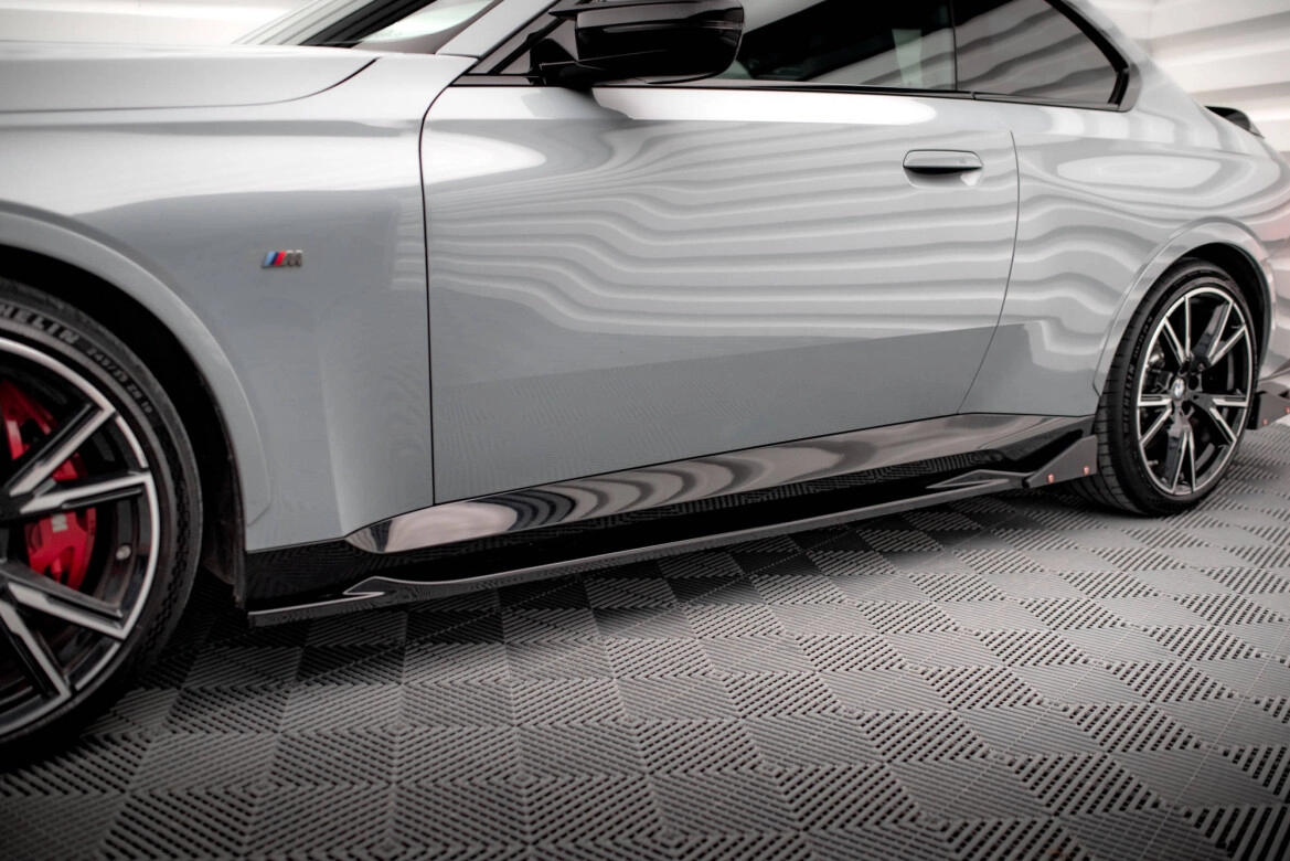 Seitenschweller Ansatz (Paar) V.2 + Flaps passend für BMW 2 Coupe M-Paket / M240i G42