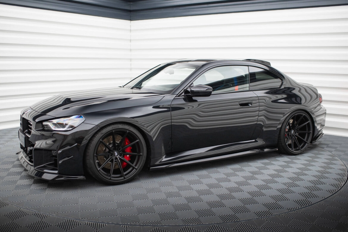 Seitenschweller Ansatz (Paar) V.2 passend für BMW M2 G87 schwarz Hochglanz