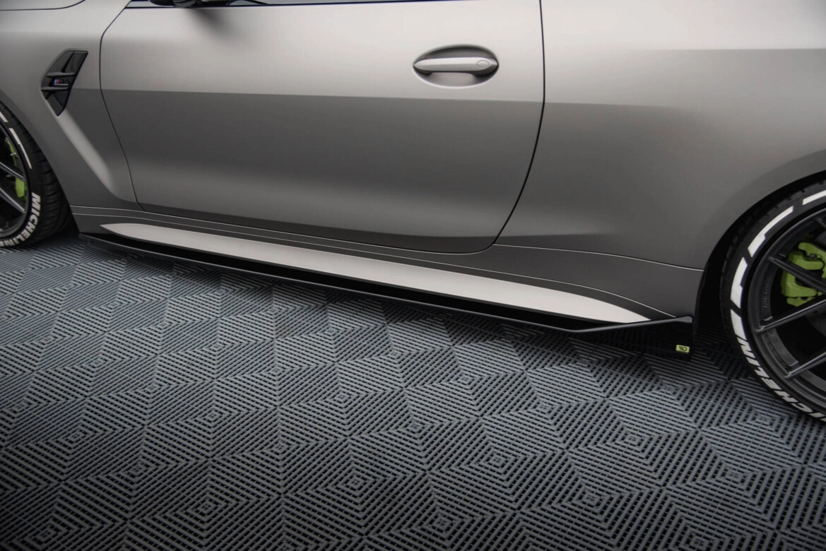 Seitenschweller Ansatz (Paar) V.3 passend für BMW M4 G82 / G82 FL schwarz Hochglanz