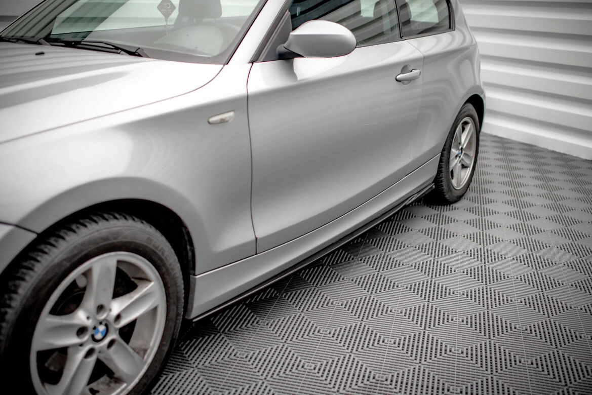 Seitenschweller Ansatz (Paar) V.2 passend für BMW 1er E81 FL schwarz Hochglanz