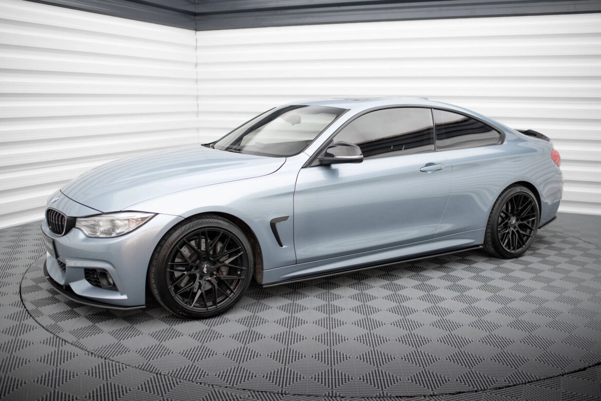Seitenschweller Ansatz (Paar) V.2 passend für BMW 4er Coupe / Gran Coupe / Cabrio M-Paket F32 / F36 / F33 schwarz matt