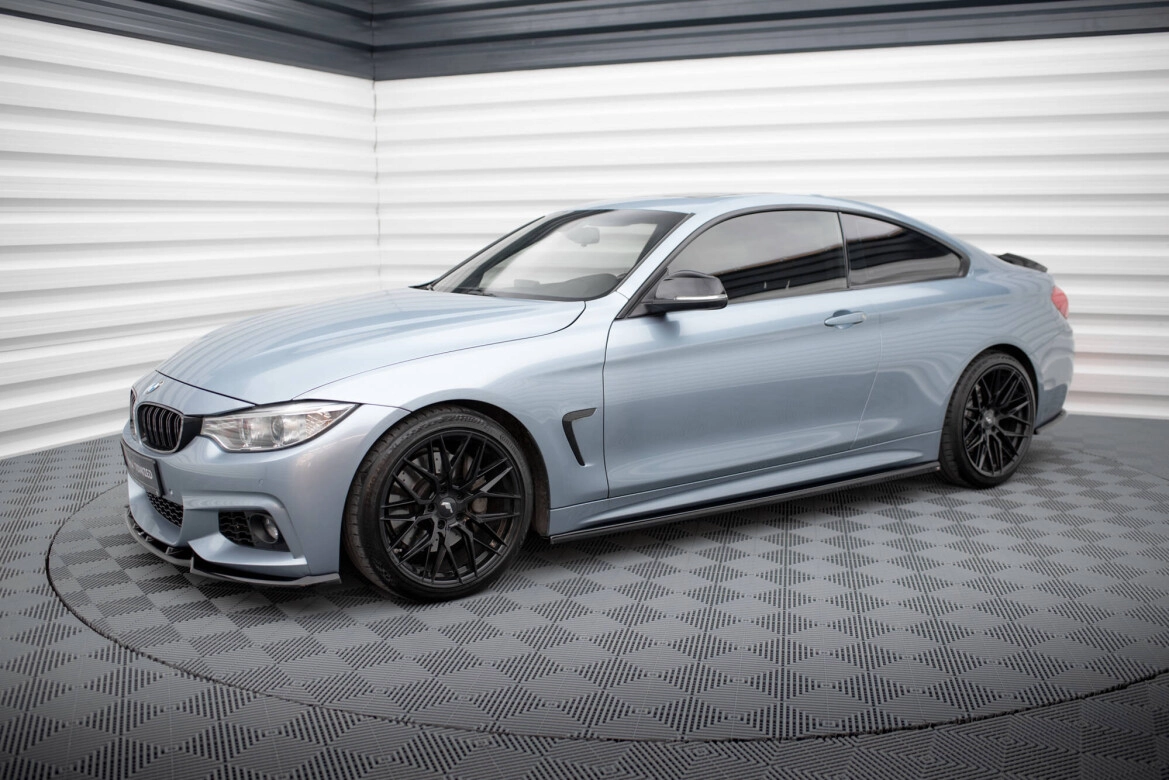 Seitenschweller Ansatz (Paar) V.3 passend für BMW 4er Coupe / Gran Coupe / Cabrio M-Paket F32 / F36 / F33 schwarz Hochglanz