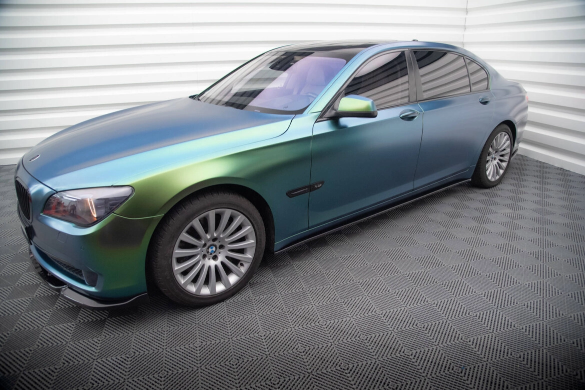Seitenschweller Ansatz (Paar) passend für BMW 7 Long F02 schwarz Hochglanz
