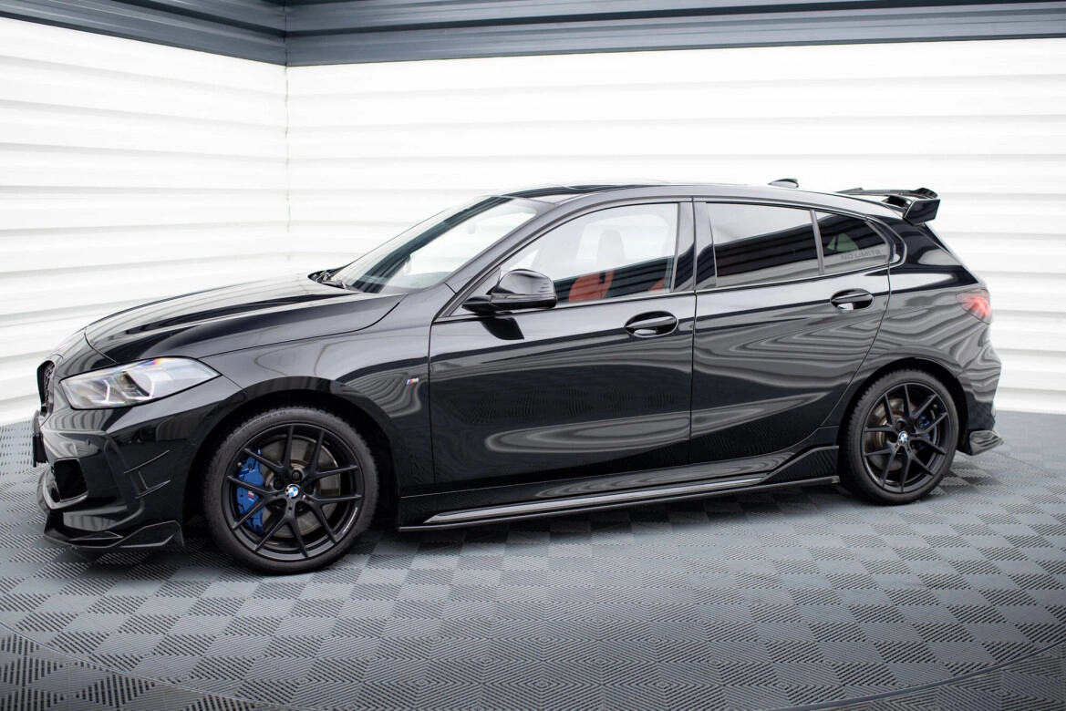 Seitenschweller Ansatz (Paar) passend für BMW M135i M-Performance F40 schwarz Hochglanz
