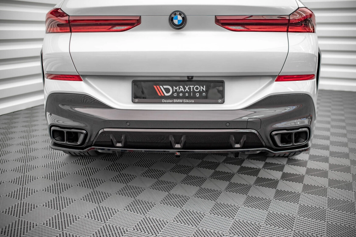 Diffusor Heckansatz V.1 passend für BMW X6 M-Paket G06 schwarz Hochglanz