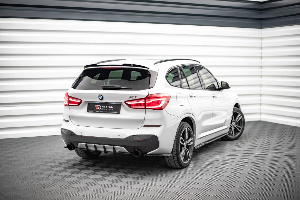 Heckansatz Diffusor passend für BMW X1 M-Paket F48 roter Kern