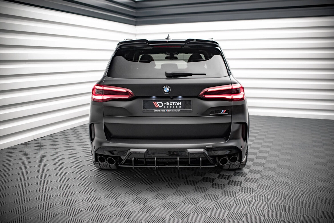 Heckansatz Diffusor passend für BMW X5M F95 schwarz-rot