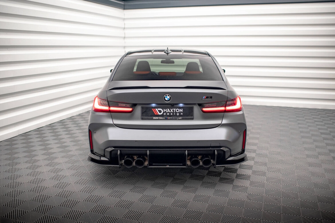 Heckansatz Diffusor passend für BMW M3 G80 roter Kern