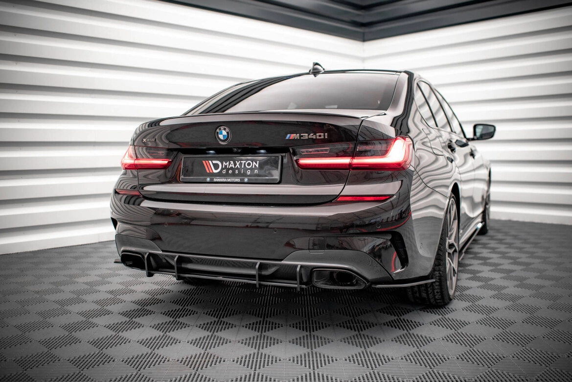Heckansatz Diffusor passend für BMW 3er M-Paket G20 / G21 schwarz-rot