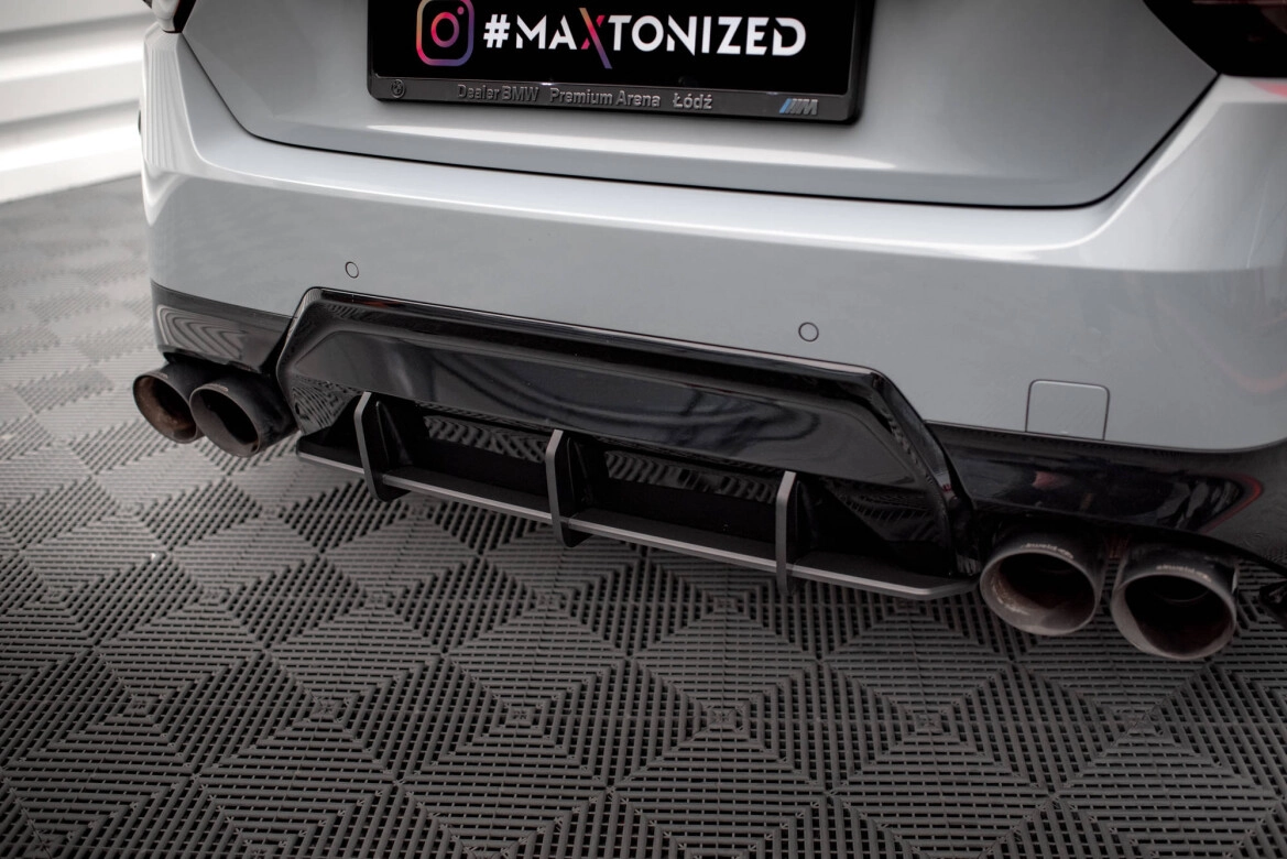 Heckansatz Diffusor passend für BMW 2 Coupe M240i G42 schwarz-rot