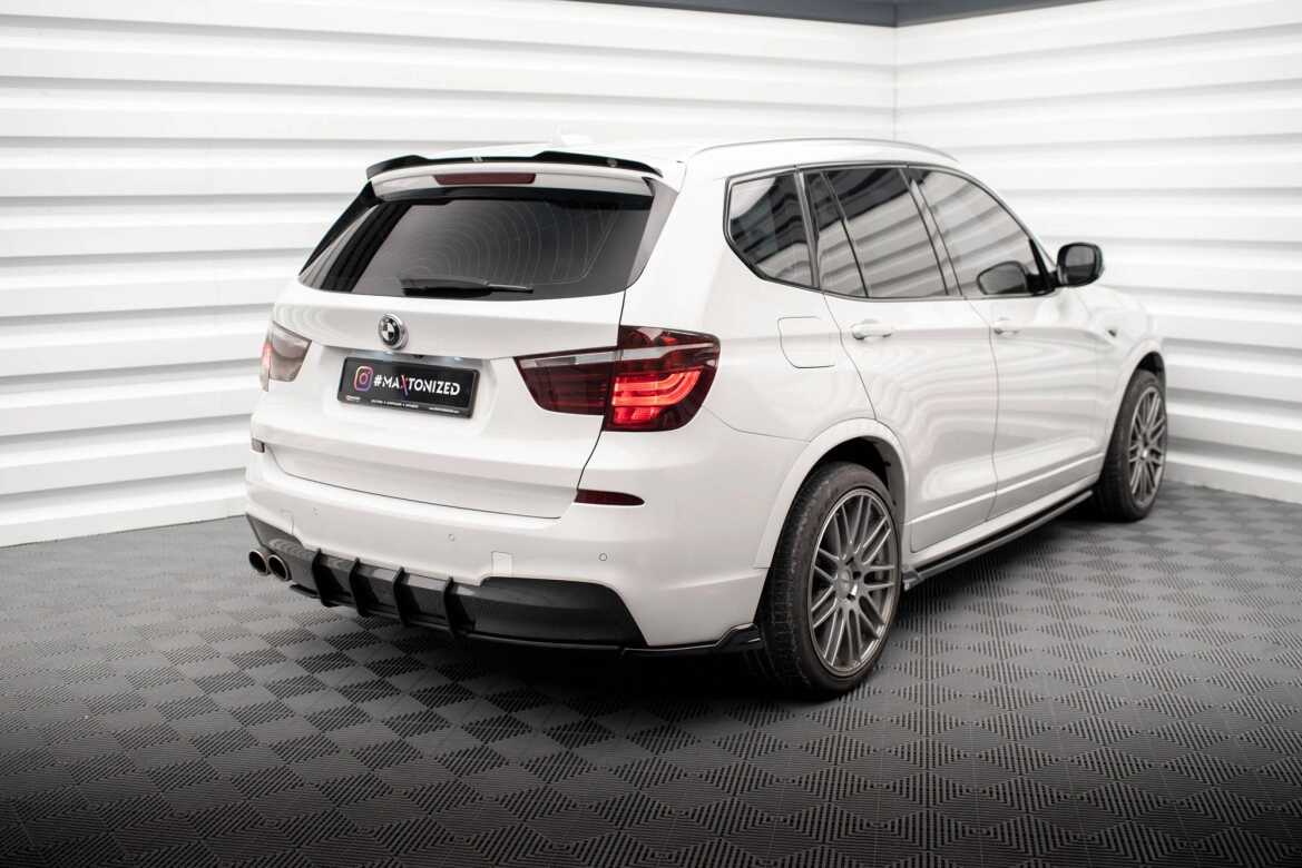 Heckansatz Diffusor passend für BMW X3 M-Paket F25 schwarz-rot