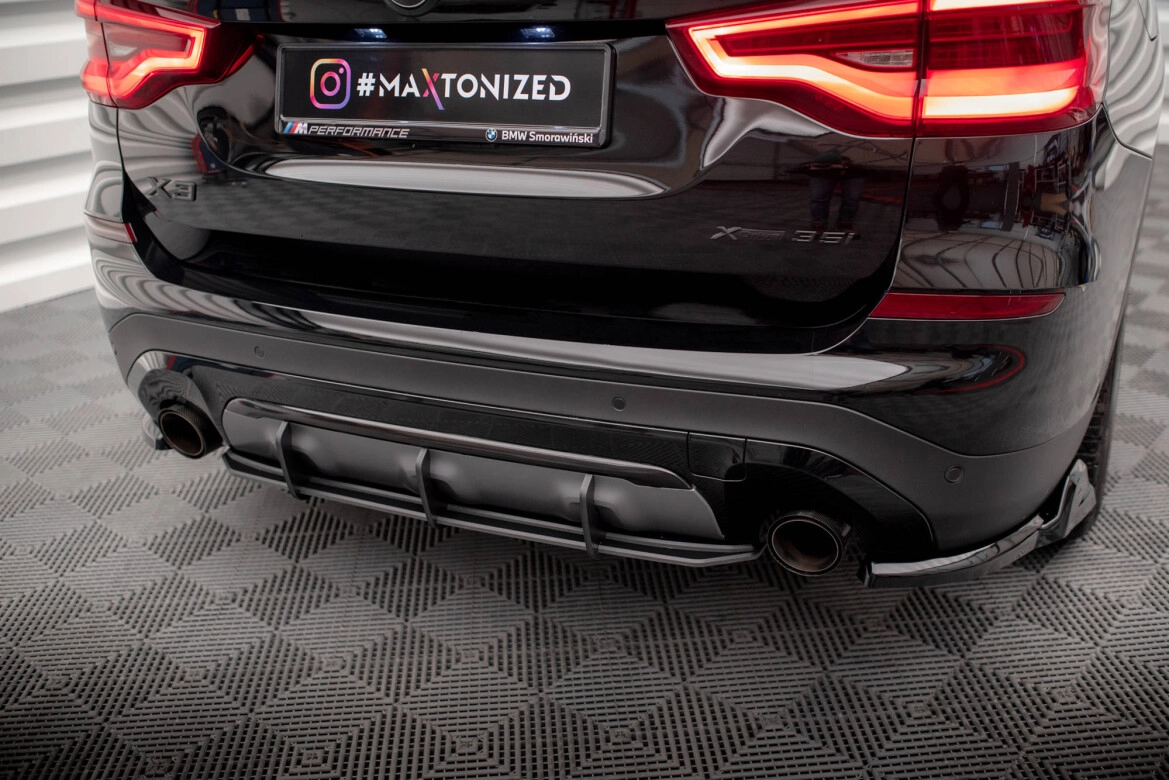 Heckansatz Diffusor passend für BMW X3 G01 schwarz-rot