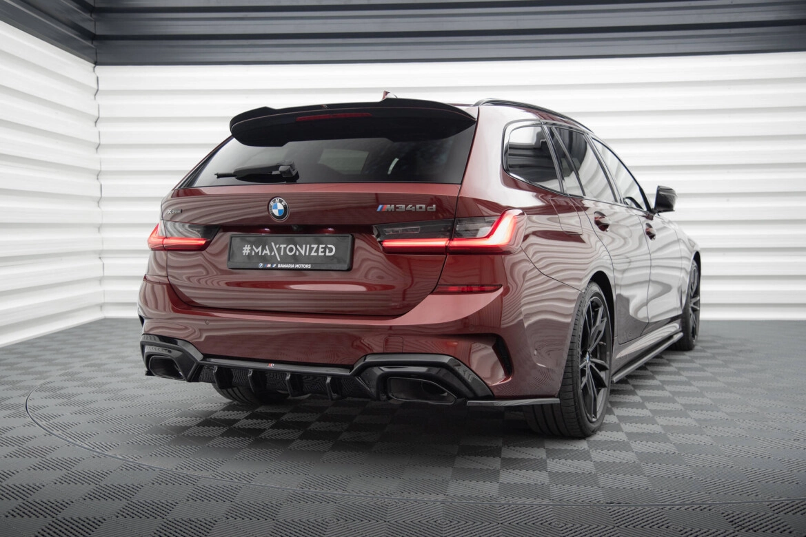 Heckansatz Diffusor passend für BMW M340i G20 / G21 schwarz Hochglanz mit AHK