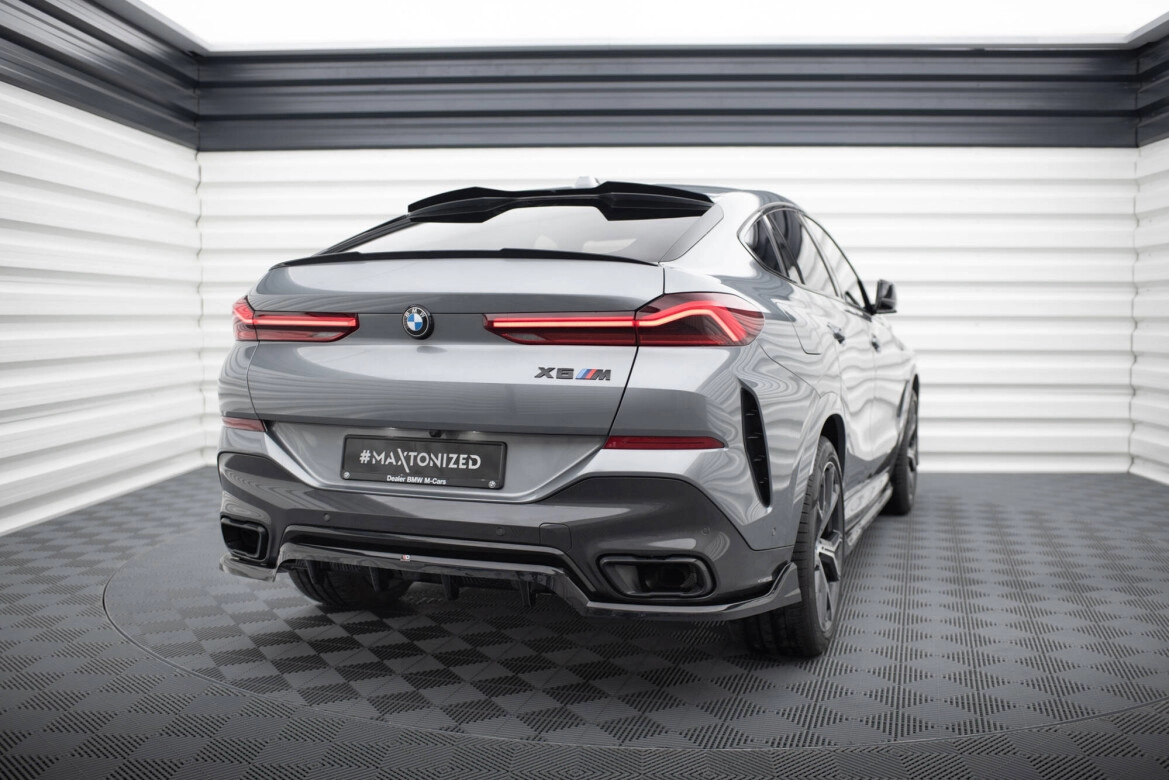 Diffusor Heckansatz V.2 passend für BMW X6 M-Paket G06 FL schwarz Hochglanz