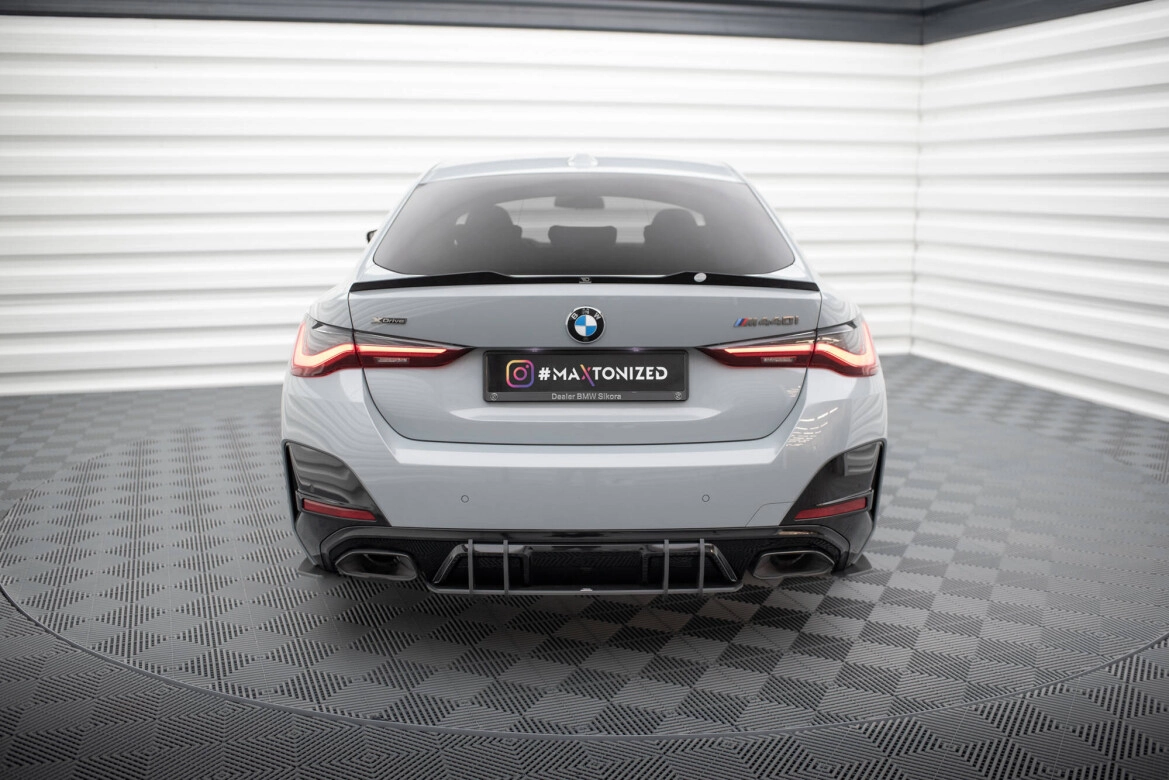 Heckansatz Diffusor passend für BMW 4er Gran Coupe M440i G26 schwarz-rot