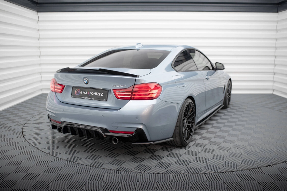 Diffusor Flaps V.4 passend für BMW 4er Coupe M-Paket F32 schwarz Hochglanz