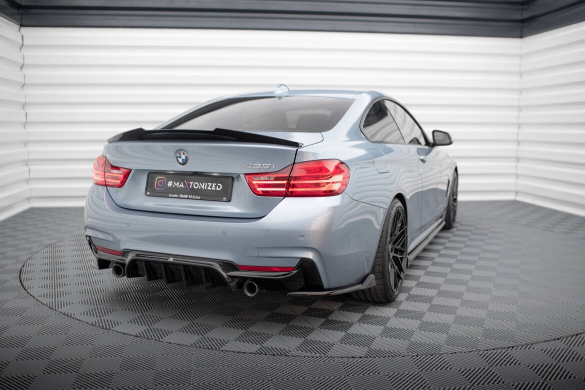 Diffusor Flaps V.5 passend für BMW 4er Coupe M-Paket F32 schwarz Hochglanz