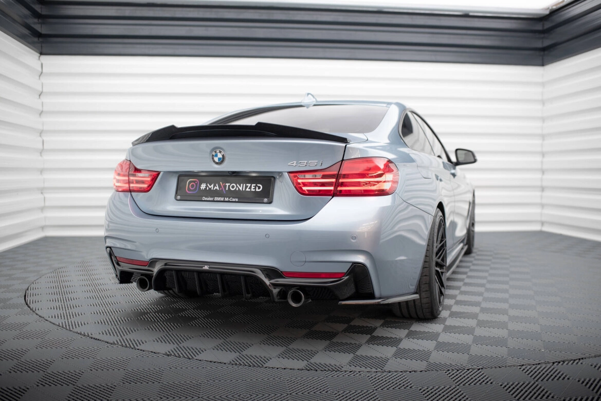 Heckansatz Diffusor passend für BMW 4er Coupe / Gran Coupe / Cabrio M-Paket F32 / F36 / F33 (Einzelauspuff li. re.) schwarz Hochglanz