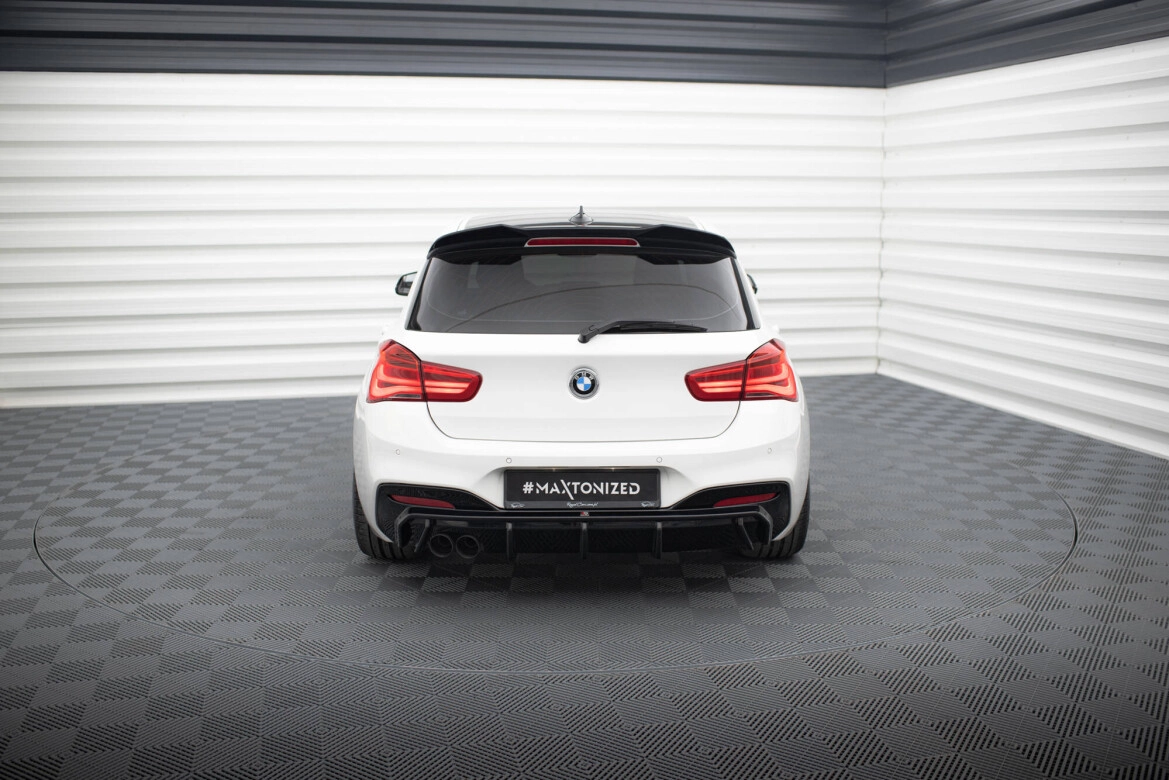 Heckansatz Diffusor V.3 passend für BMW 1er M-Paket F20 FL (Doppelauspuff li.) schwarz Hochglanz