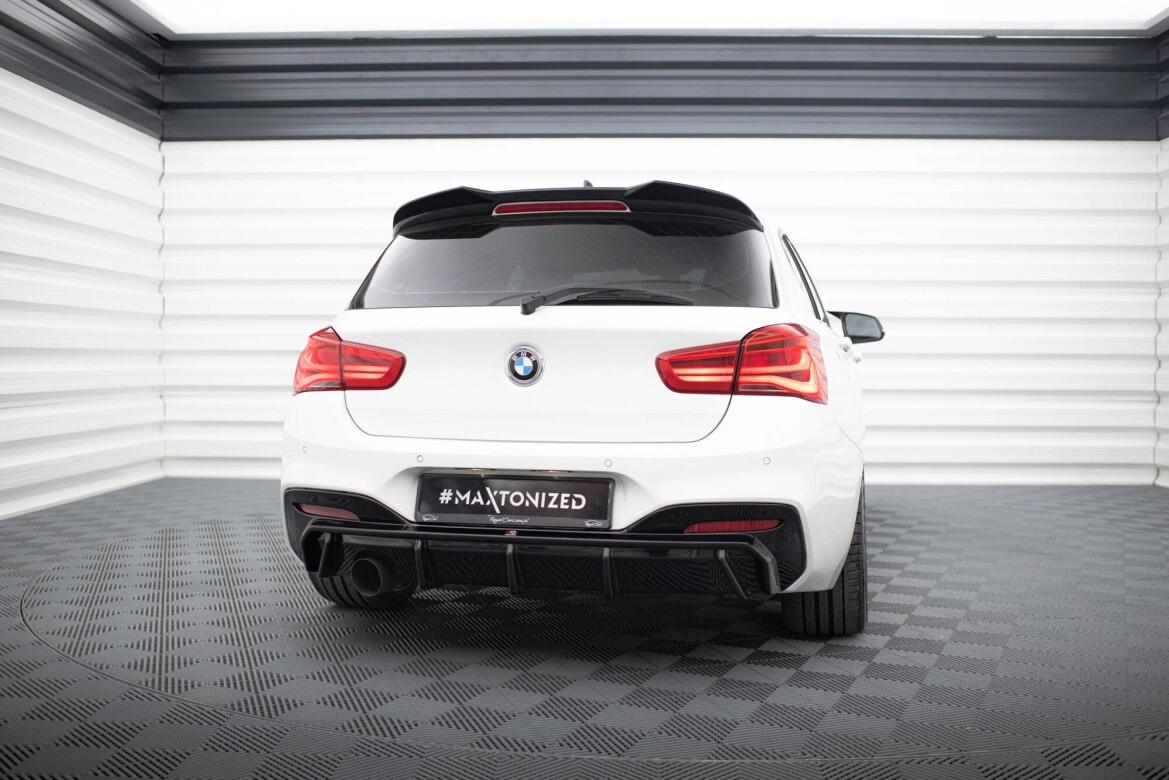 Heckansatz Diffusor V.3 passend für BMW 1er M-Paket F20 FL (Einzelauspuff li.) schwarz Hochglanz