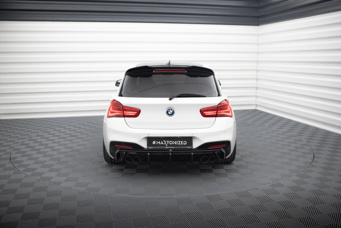 Heckansatz Diffusor V.3 passend für BMW 1er M-Paket / M140i F20 FL (Doppelauspuff li. re.) schwarz Hochglanz