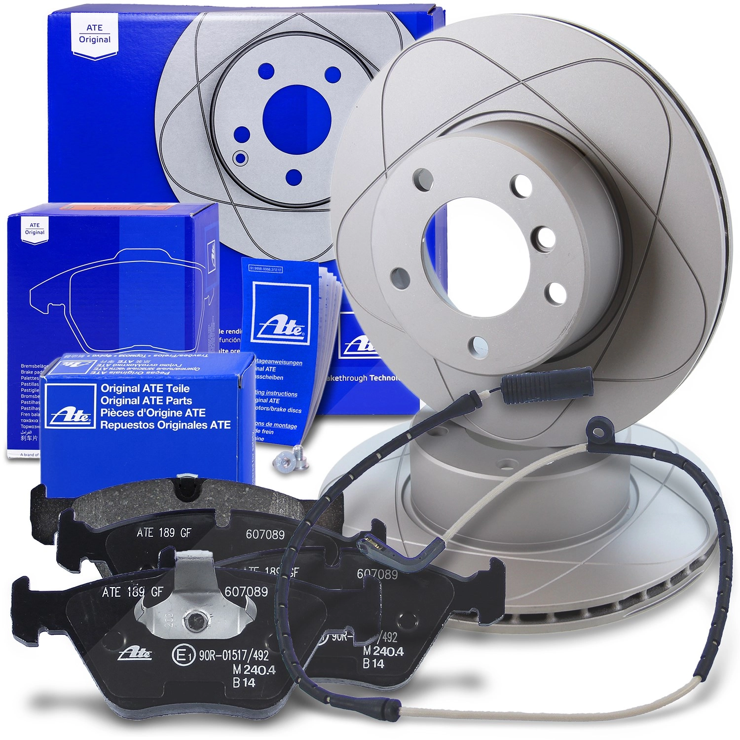 ATE Ate POWERDISC Bremsscheiben +Bremsbeläge +Warnkontakte vorne [Hersteller-Nr. 10696205] für BMW - Bild 4