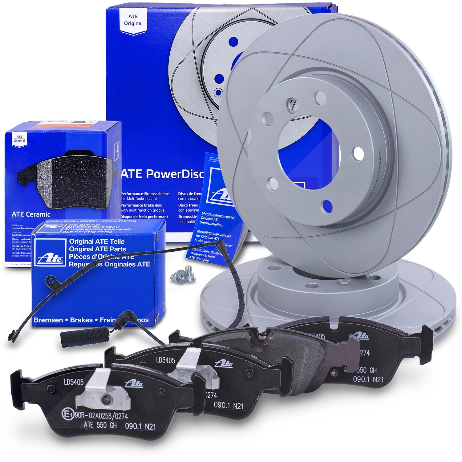 ATE Ate POWERDISC Bremsscheiben +CERAMIC Bremsbeläge +Warnkontakte vorne [Hersteller-Nr. 10696343] für BMW - Bild 4