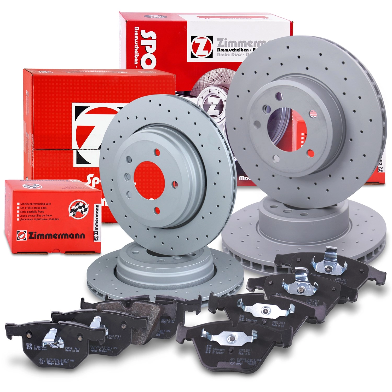 Zimmermann Zimmermann Sport-Bremsscheiben +Bremsbeläge vorne+hinten [Hersteller-Nr. 10702245] für BMW - Bild 4