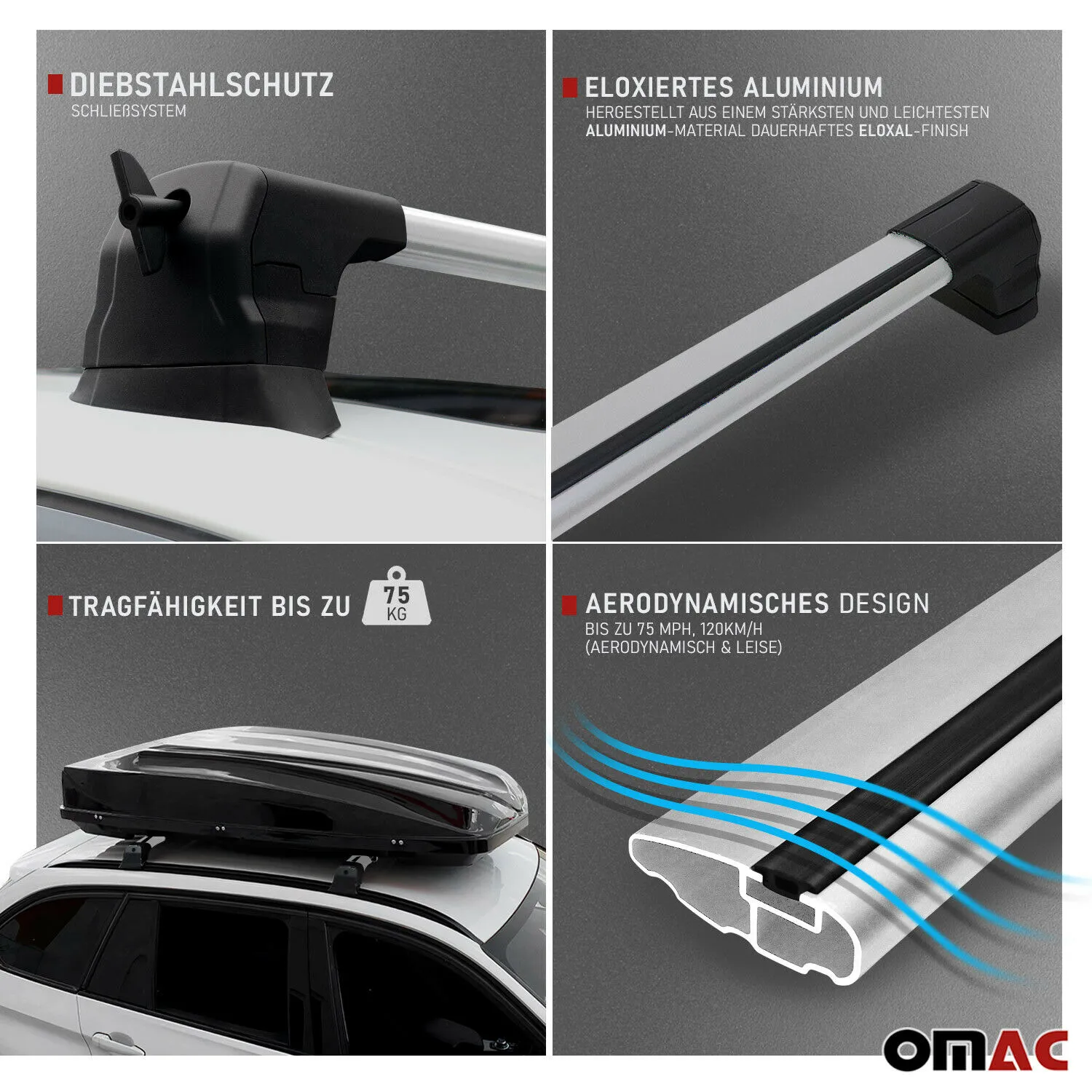 Dachträger Gepäckträger für BMW 3er E90 2005-2011 Silber Aluminium 2 tlg