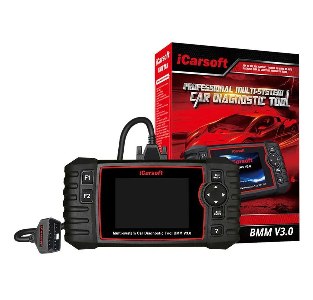 iCarsoft OBD2-Diagnosegerät »BMM V3.0 - Profi Universeller Diagnosegerät für BMW / MINI / Rolls Royce OBD-2«, 10,16 cm (4 Zoll) TFT- Farbbildschirm