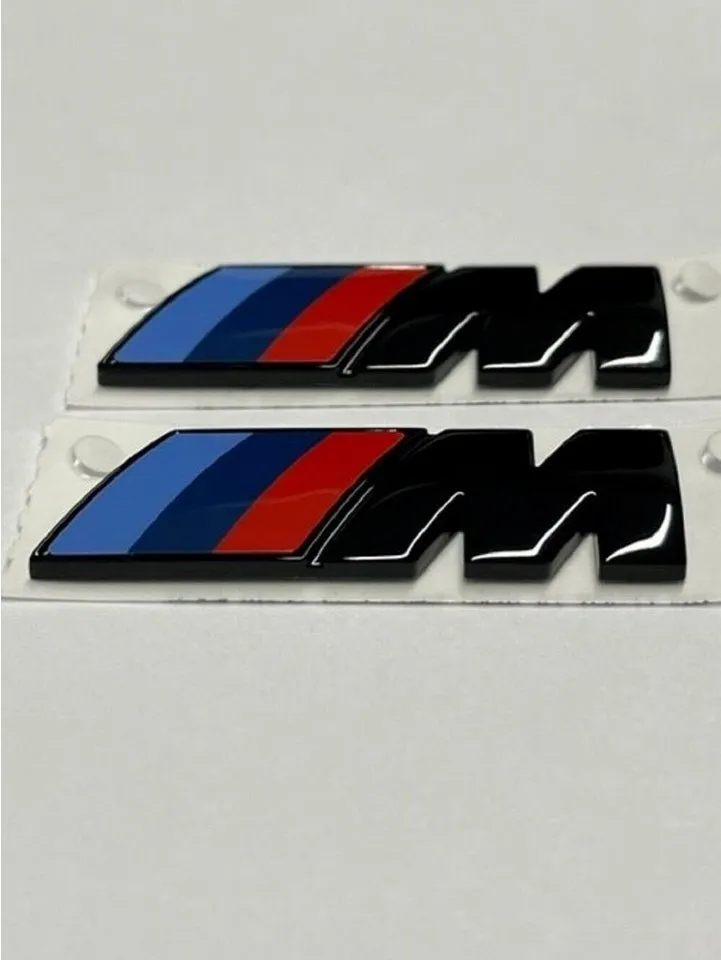 BMW »BMW M Emblem Schwarz Glanz Kotflügel Logo Seite M Paket 45x15« (1 St)