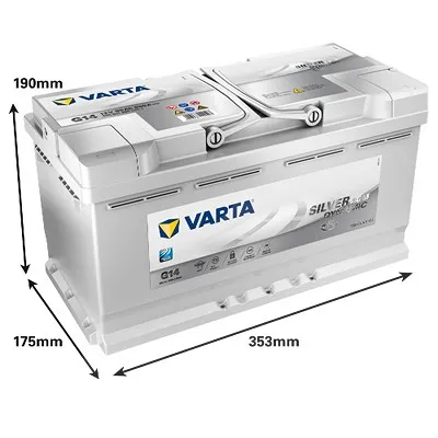 Varta  SILVER AGM Starterbatterie 95Ah 850A G14 Chrysler: Grand Voyager V, Voyager II Citroën: C5 III Iveco: Daily I, Daily