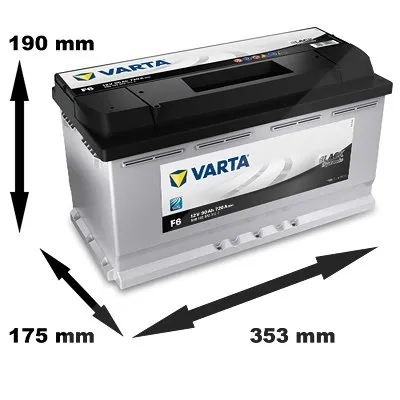 Varta  Black Dynamic Starterbatterie 90Ah 720 A F6 Chrysler: Grand Voyager V, Voyager II Iveco: Daily I