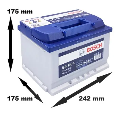 Bosch Starterbatterie S4 004 60Ah 540A 12V Ford: Focus II, Mondeo III, Fiesta IV Nissan: Mic
