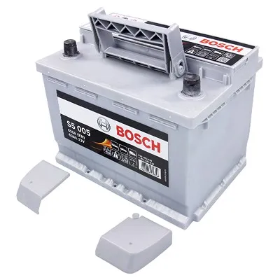 Bosch Starterbatterie S5 005 63Ah 610A 12V Renault: Clio II Vw: Golf IV, Golf VI, Golf V, Caddy I 0092S50050